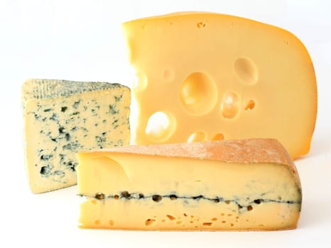 Three varieties of french cheese