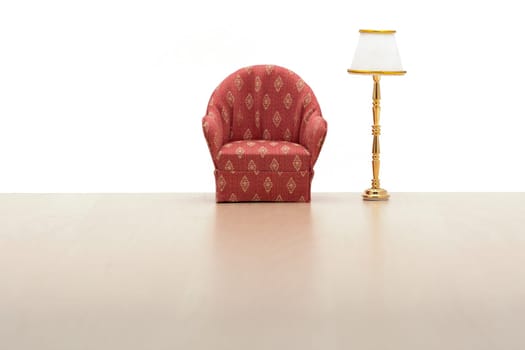 Armchair with floor lamp