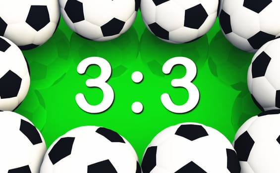 Soccer Match Result 3 to 3
