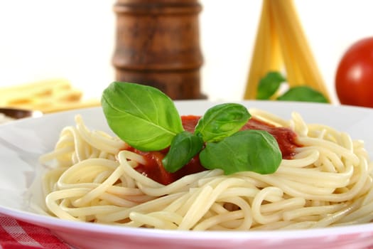 Spaghetti with tomato sauce