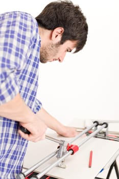 Home improvement - handyman cut tile