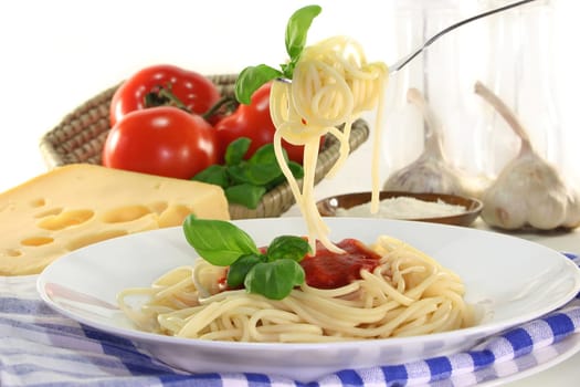 Spaghetti with tomato sauce