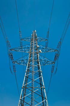 Power Line against Blue Sky