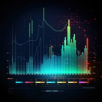 Abstract of glowing futuristic in virtual head up cyber interface concept. Background futuristic innovation of neon in back background. generative AI.