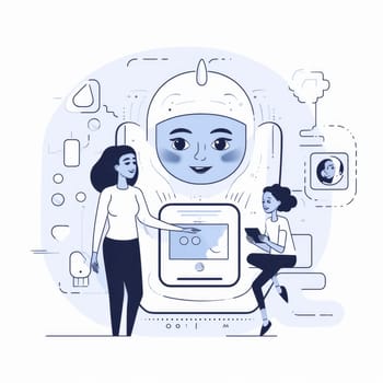 Artificial intelligence chatbot. Illustration Generative AI.