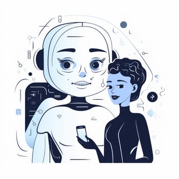 Artificial intelligence chatbot. Illustration Generative AI.