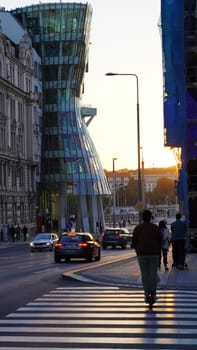 PRAGUE - September 22, 2023. Modern building, also known as the Dancing House