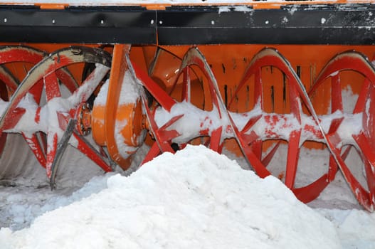 Snow blower in use