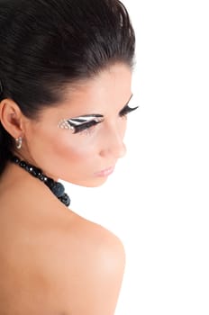 Woman with color face art