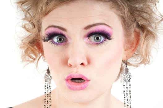 Blonde girl with big lashes
