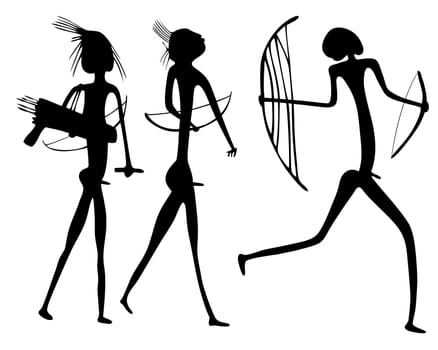 warriors - primitive art