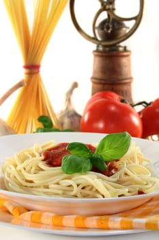 Spaghetti with tomato sauce