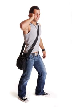 Young man talking on the phone
