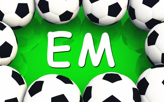 European Championship Concept - Footballs on grass
