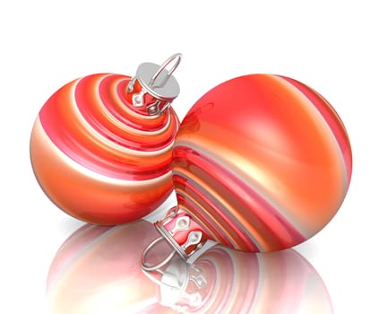 Christmas Baubles - Orange Red 01