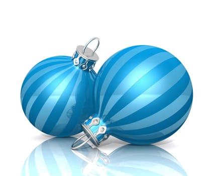 Christmas Baubles - Blue Striped 01