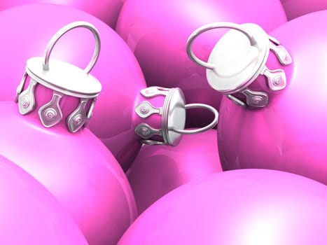 Christmas Baubles 02 Pastel Pink