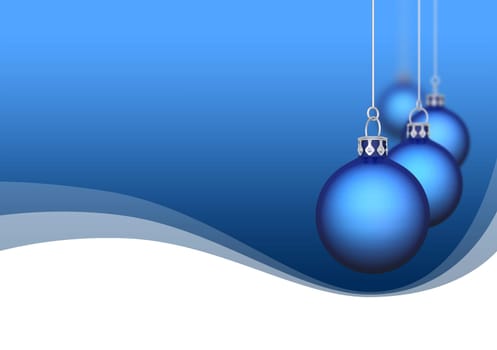 Christmas balls with waves blue 02
