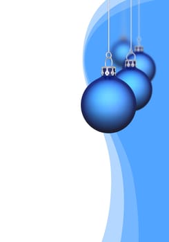Christmas balls with waves blue 02