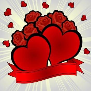 hearts and roses