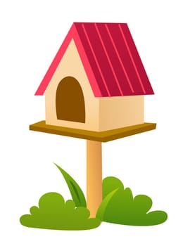 wood house and green grass