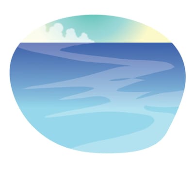 sky with clouds and wavy sea.