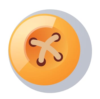 an orange button