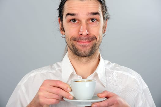 man with cup of coffee