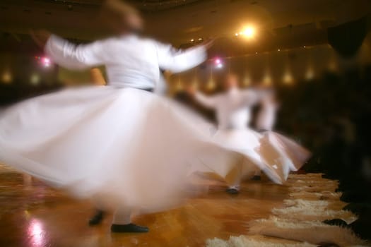 Mevlana dervishes dancing in the museum