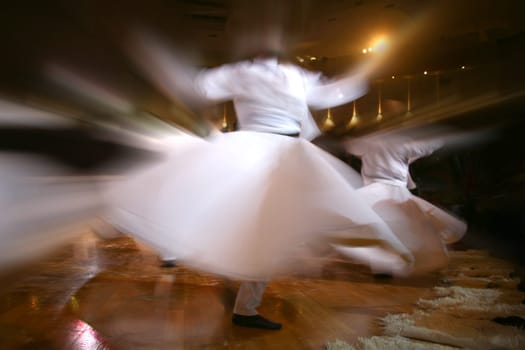 Mevlana dervishes dancing in the museum