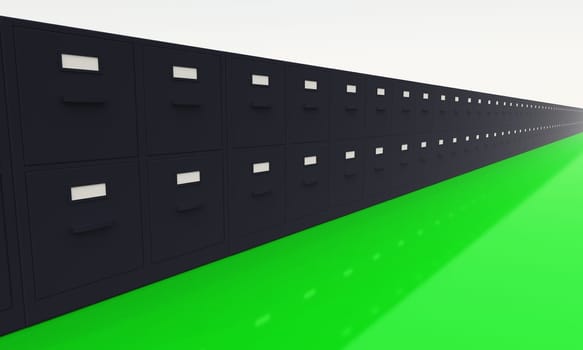 Database in black on green