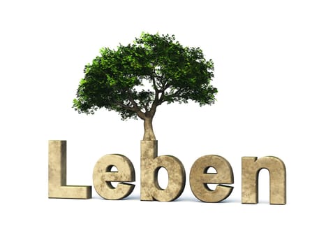 3D Life Font with Tree