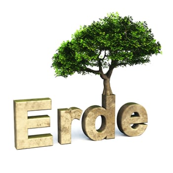 3D Earth Font with Tree 02