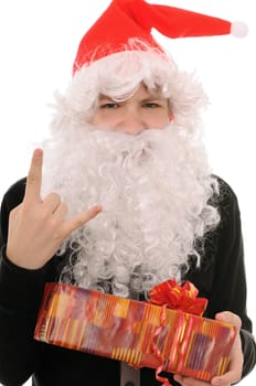 teenager in hat santa
