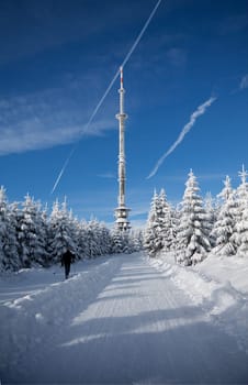 Cross-country skiing on the Ochsenkopf