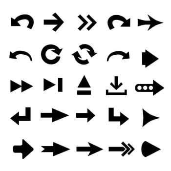 Set of 25 arrow shape variations