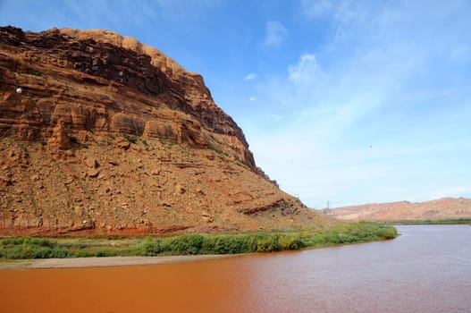 Moab Portal and Rim with Colorado River beneath