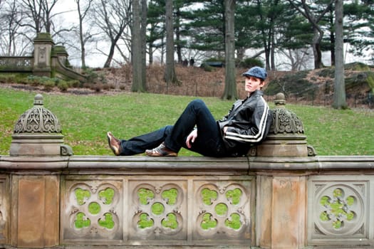 Handsome man sitting