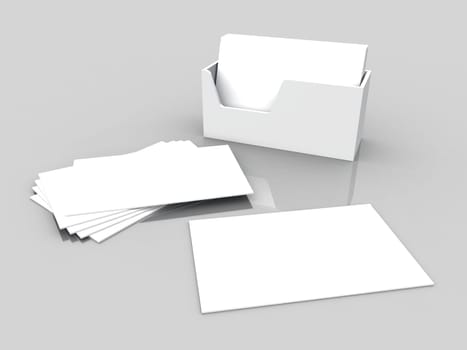 Blank Business Cards White on Grey