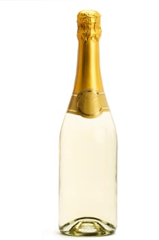 Sparkling wine bottle standing