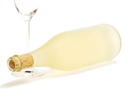 Champagne glass and matt Prosecco bottle