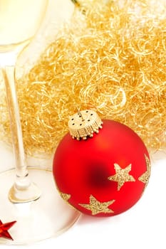 Champagne Glass Christmas Ornament Angel Hair
