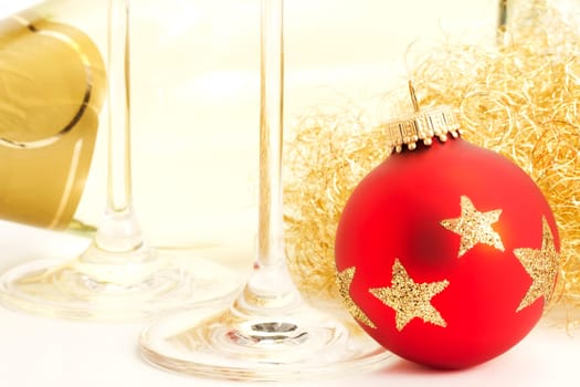 Champagne Glass Christmas Ornament Angel Hair
