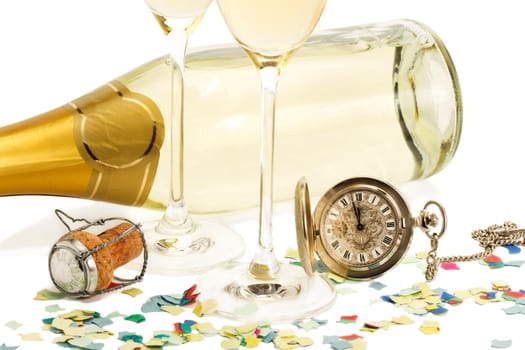 Champagne Bottle Cork Confetti Clock