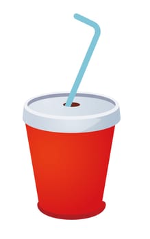 red plastic cup with a straw