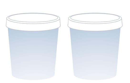 blue  plastic cup