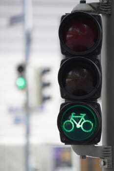 Bicycle traffic light green