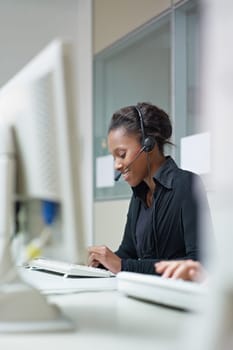 women working in call center