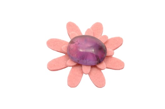 Amethyst on felt