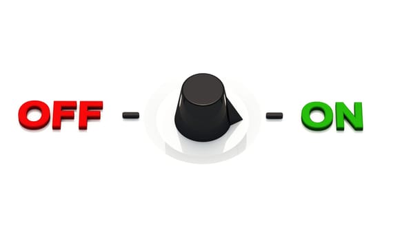 3D Knob - red black green - ON